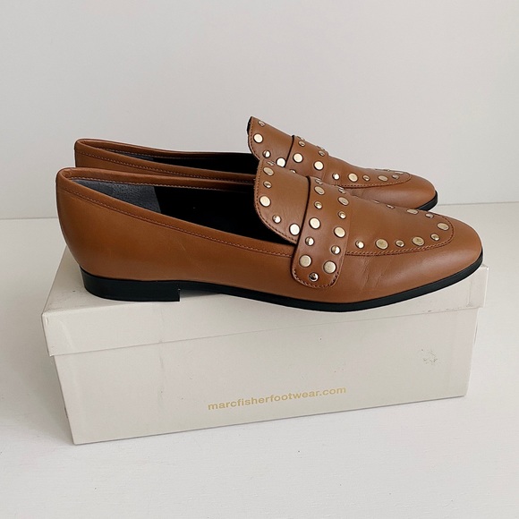 ✨New MARC FISHER Zimma Leather Studded Loafers - Picture 4 of 9